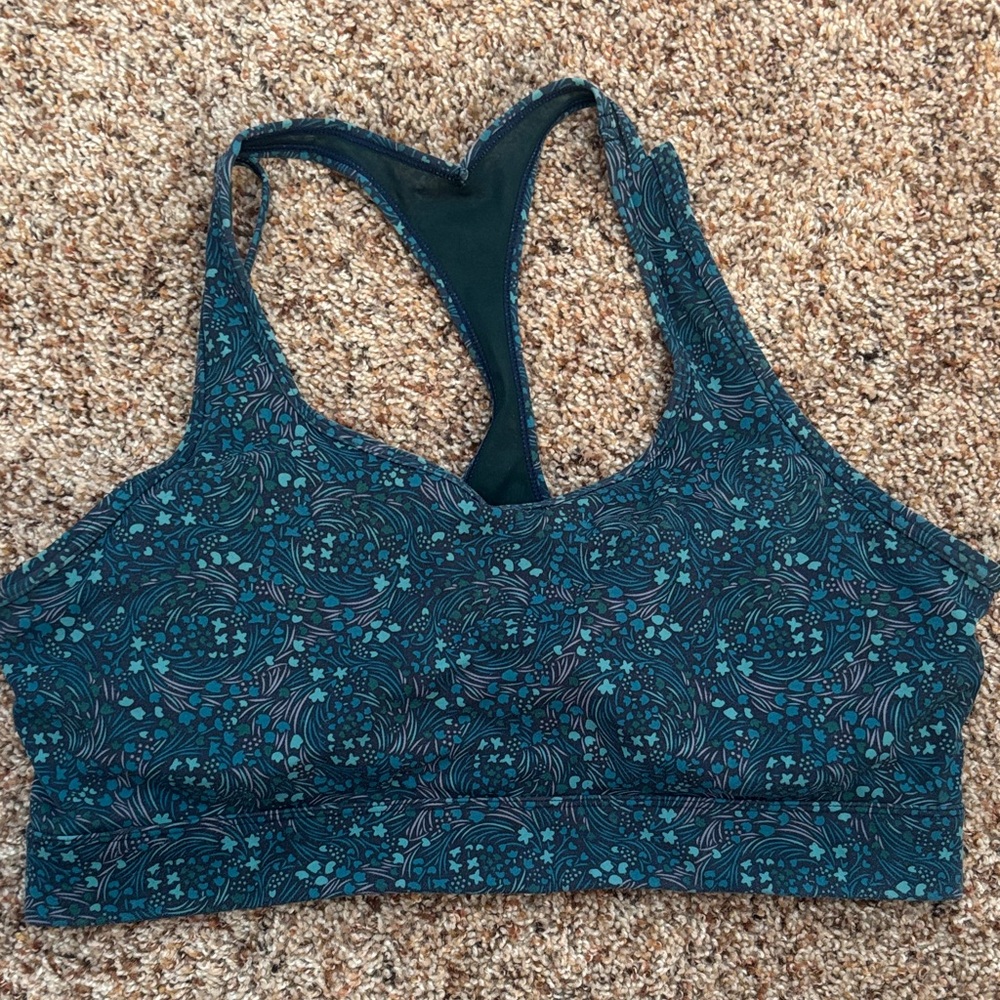 Women's Teal Patterned Sports Bra - Zyia